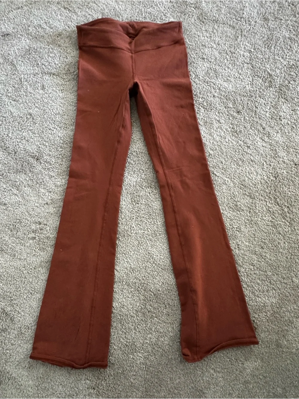 ALO Yoga Kids Rust brown leggings low rise flare XS